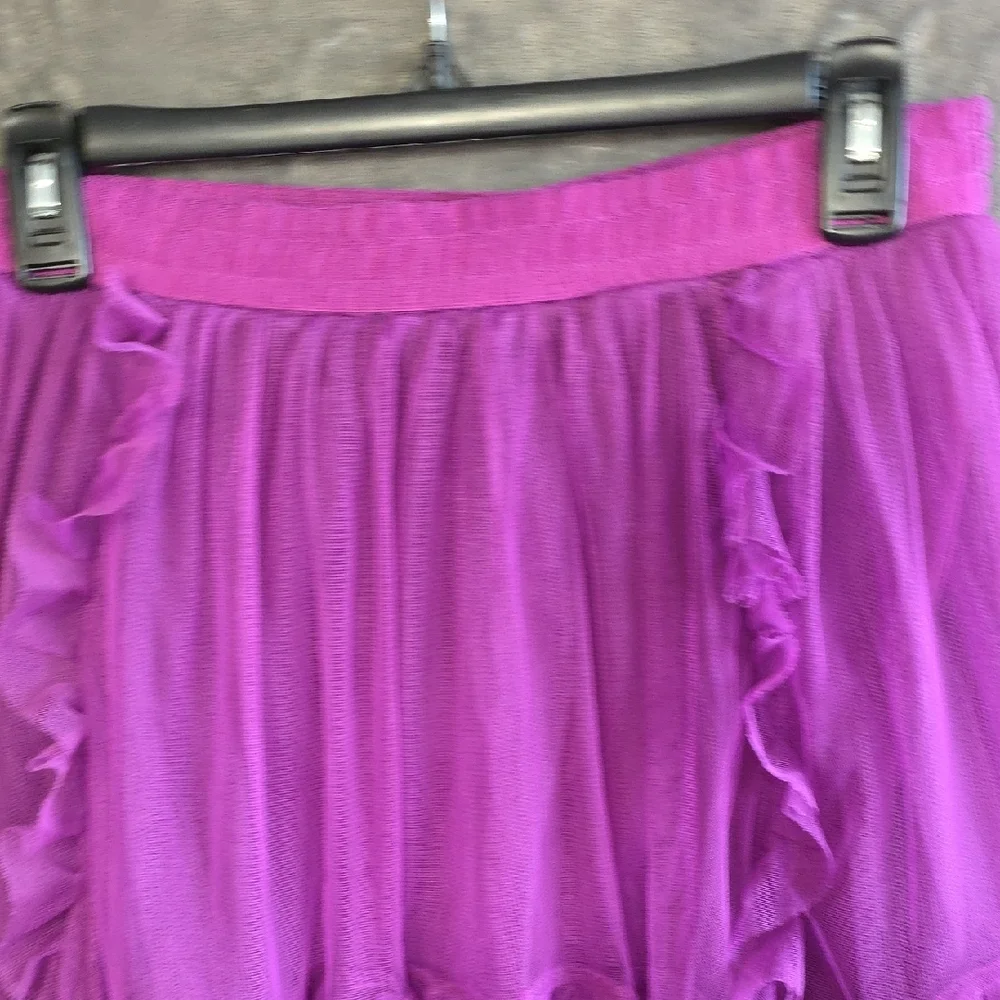 Disney Magenta High-Low Layered Tulle Skirt with Ruffle Detail. Girls Size 14/16